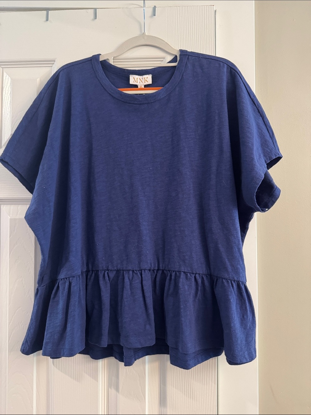 MNK Navy Short Sleeve Peplum Tee